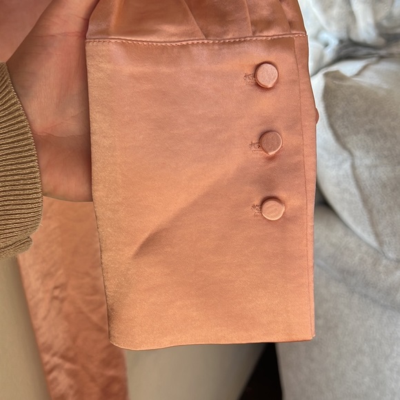 Significant Other Emile Top Papaya Pink Satin Long Sleeve - Picture 5 of 10